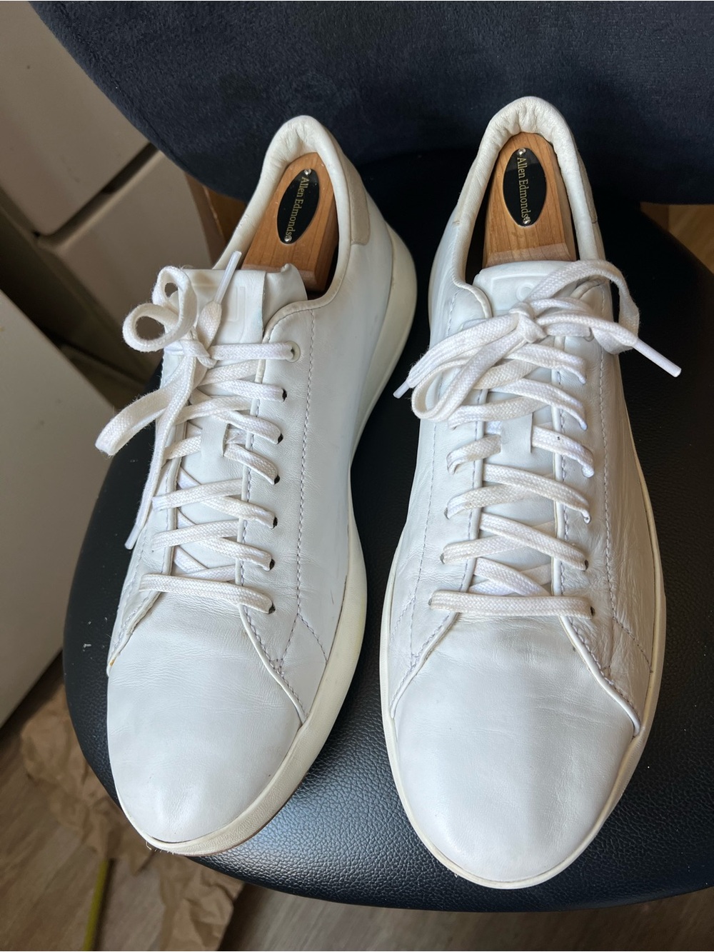 Men’s Cole Haan White Leather Lace-Up Sneakers GrandSeries EUC